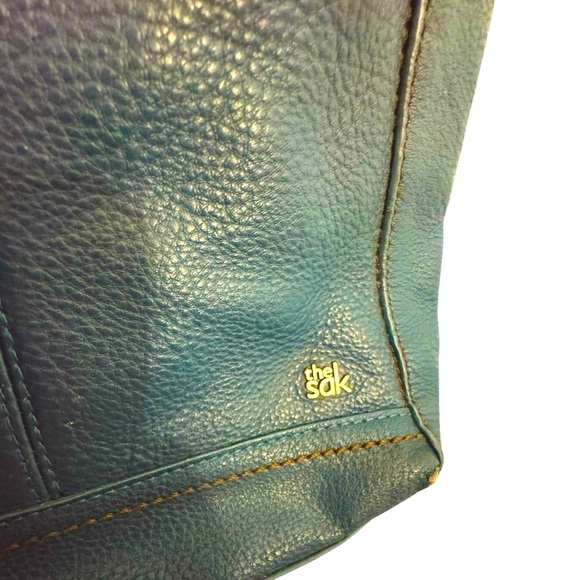 🛑SOLD🛑 The Sak Iris Teal Pebbled Leather Crossbody Bag Purse - Picture 4 of 9